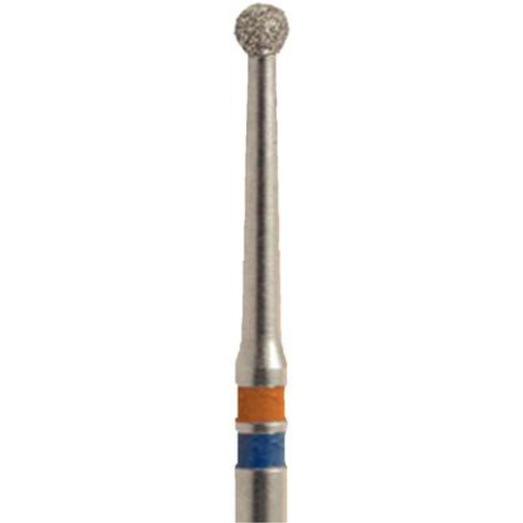 Zirconia Diamond Bur, FG, Long Neck Round, # 801-014M, 1.4 mm, Medium, Blue, 5/Pk, Z801L-014-FG