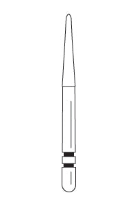 Two Striper MFS Finishing Diamond Burs, FG, Round-End Taper, 257, 1.8 mm, MF3, White, 5/Pk, 2015858