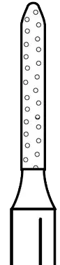 Two Striper Diamond Burs, FG, Modified Beveled Cylinder, 510.6, 1.0 mm, Coarse, Green, 5/Pk, 2015973
