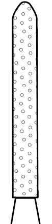 Two Striper Diamond Burs, FG, Bevel-End Cylinder, 244.10, 1.3 mm, Coarse, Green, 5/Pk, 2015064