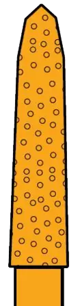 Two Striper Gold-Plated Diamond Burs, FG, Curettage, 257.SB, 2.0 mm, Medium, Blue, 5/Pk, 2015623