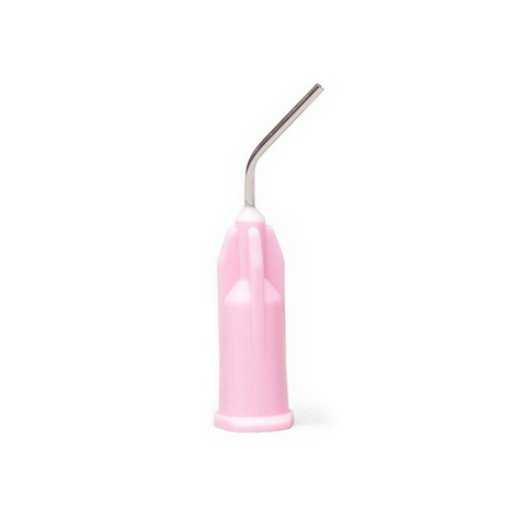 Pre-Bent Applicator Tips, 20 Ga, 1/2", Pink, 100/Pk, 20L100