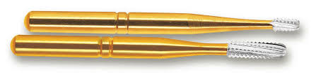 Great White Gold Series Carbide Burs, FGSS, Straight Round End Cross Cut, # 2S, 100/Pk, 13096