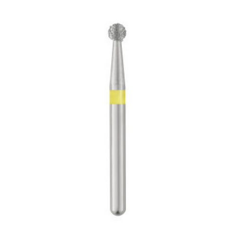 Piranha Diamond Single-Use Burs, FG, Round, # 801-018, 1.8 mm, Very Fine, Yellow, 25/Pk, 801-018VF