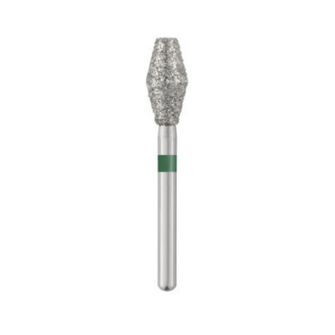 Piranha Diamond Single-Use Burs, FG, Barrel, # 811-037, 3.7 mm, Coarse, Green, 25/Pk, 811-037C