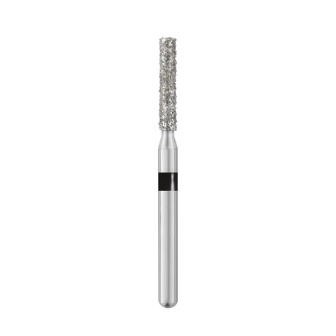 Piranha Diamond Single-Use Burs, FG, Flat End Cylinder, # 837-014, 1.4 mm, Super Coarse, Black, 25/Pk, 837-014SC