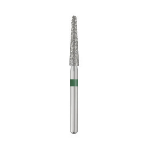 Piranha Diamond Single-Use Burs, FG, Round End Taper, # 850-021, 2.1 mm, Coarse, Green, 25/Pk, 850-021C