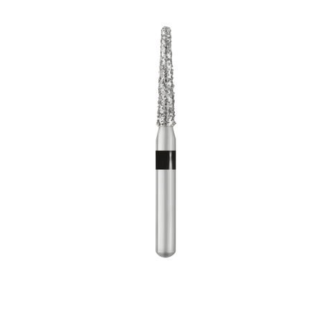 Piranha Diamond Single-Use Burs, FGSS, Round End Taper, # 856-016, 1.6 mm, Super Coarse, Black, 25/Pk, 856-016SC-S