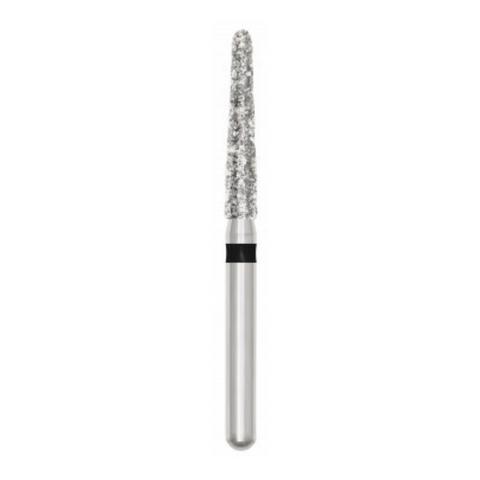 Piranha Diamond Single-Use Burs, FG, Round End Taper, # 856-021, 2.1 mm, Super Coarse, Black, 25/Pk, 856-021SC