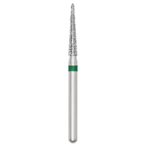 Piranha Diamond Single-Use Burs, FG, Needle, # 858-016, 1.6 mm, Coarse, Green, 25/Pk, 858-016C