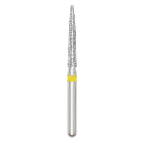 Piranha Diamond Single-Use Burs, FG, Needle, # 859-014, 1.4 mm, Very Fine, Yellow, 25/Pk, 859-014VF