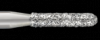 Piranha Diamond Single-Use Burs, FG, Round End Cylinder, # 880-014, 1.4 mm, Fine, Red, 25/Pk, 880-014F