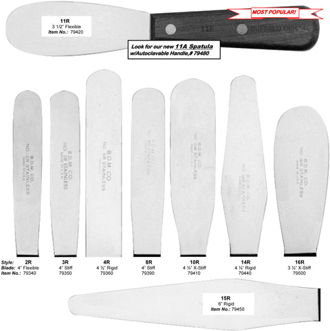 Spatula, Stainless Steel, Extra Stiff Blade, # 16R, 3-1/2", 1/Pk