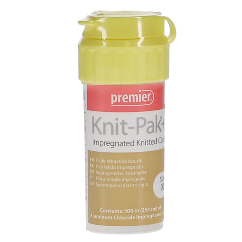 Knit-Pak + Impregnated Retraction Cord, Knitted, Aluminum Chloride, Brown, 100" 1/Pk, 9007562