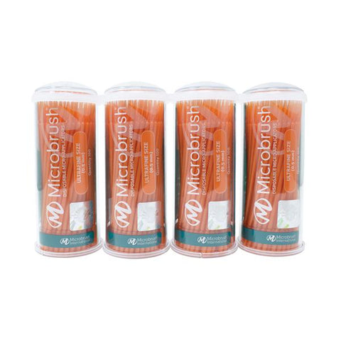 Microbrush Tube Series Applicators, Ultra Fine, Orange, 400/Pk, MUO400