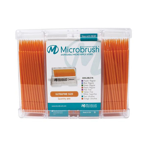 Microbrush Plus Micro-Applicator Dispenser Refills, Ultra Fine, Orange, 400/Pk, PU400OR