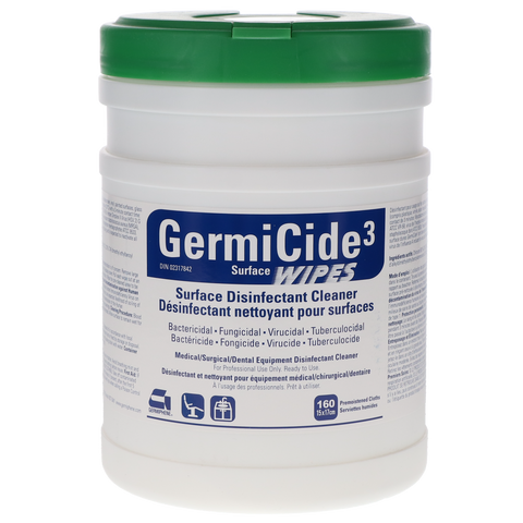 Germicide 3 Disinfectant Towelettes Canister Unscented, GERMI-3-SW-UN, Infection Control, Disinfectants-Surface Cleaners-Towelettes