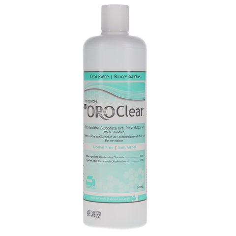 ORO Clear 0.12% Chlorhexidine Gluconate Alcohol Free Oral Rinse 500mL, ORO-CLEAR-S