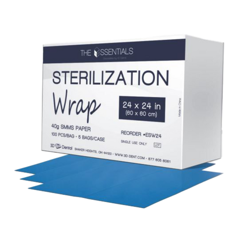 CSR Sterilization Wraps, 24 x 24 in, Light Blue, 100/Pk, ESW24