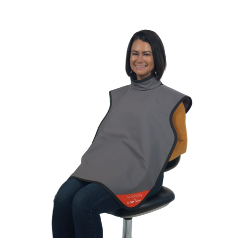 Visionary Lead-Free X-Ray Adult Apron, with Collar, Grey, 1/Pk, XAC-AG-LF