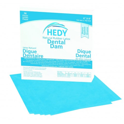 Dental Dams Latex 6" x 6", 310DG-6T, Rubber Dam Materials, Rubber Dam