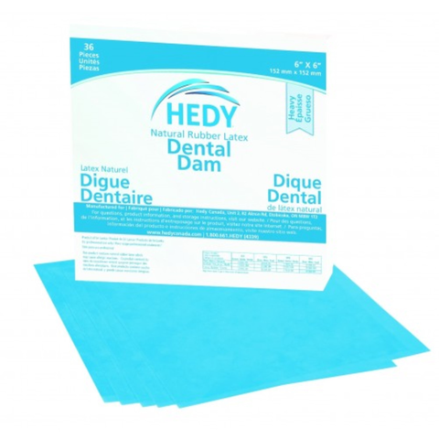 Dental Dams, Latex, 6" x 6", Thin, Green, 36/Pk, 310DG-6T