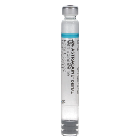 Astracaine, Articaine HCL 4%, with Epinephrine, 1:100,000, Blue, 100/Pk