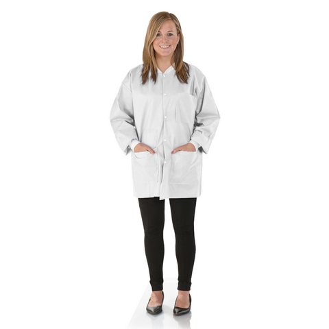 SafeWear Disposable Hipster Jacket, Extra Large, White Frost, 12/Pk, 8105-D