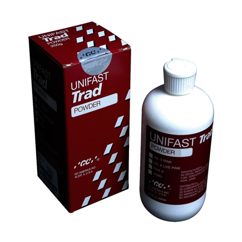 Unifast Trad General-Purpose Acrylic Resin, Powder Refill, 100 g, Pink X, 1/Pk
