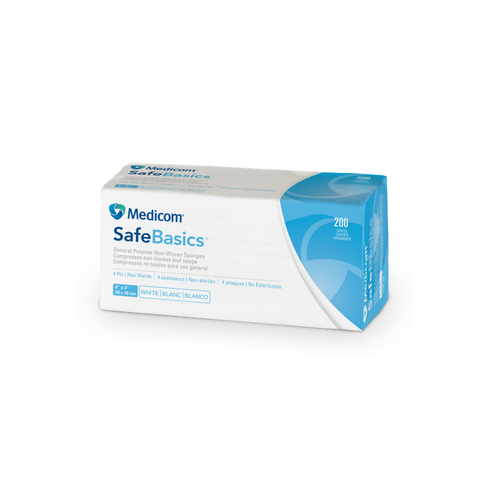 SafeBasics Non-Woven Sponges Non-Sterile 4-Ply, 2100-CH, Disposables, Gauze-Non-Woven