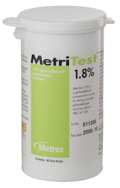 MetriTest Gluteraldehyde Monitoring Strips, 1.8% MEC, 60/Pk, 10-304