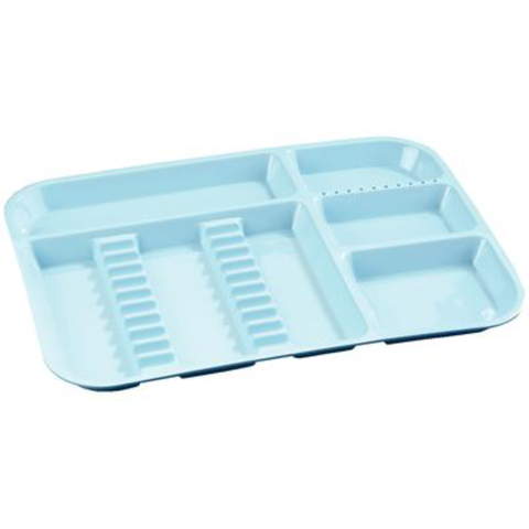 Plastic Set-Up Trays, Ritter, Divided, # B, 13 1/2" x 9 5/8" x 7/8", Neon Blue, 1/Pk, 300BDS-2