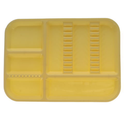 Plastic Set-Up Trays, Ritter, Divided, # B, 13 1/2" x 9 5/8" x 7/8", Light Yellow, 1/Pk, 300BD-3