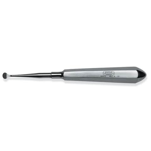 Surgical Bone Curette, Molt, Single-End, Medium Stainless Steel Handle, # 4, 1/Pk, 1003172