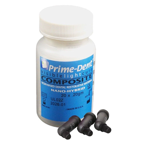 Nanohybrid Resin-Based Composite, Visible Light Cure, Compules Refill, 0.2 g, A2, 20/Pk, 001-619A2