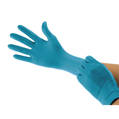 LUXE Nitrile Examination Gloves, Powder Free, Non-Sterile, Medium, Azure Blue, 300/Bx, CR3667