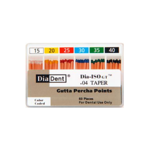 Dia-ISO GT Gutta Percha Points, Non-Marked, Spillproof Pack, 0.04 Taper, # 35, Green, 60/Pk, 114-607