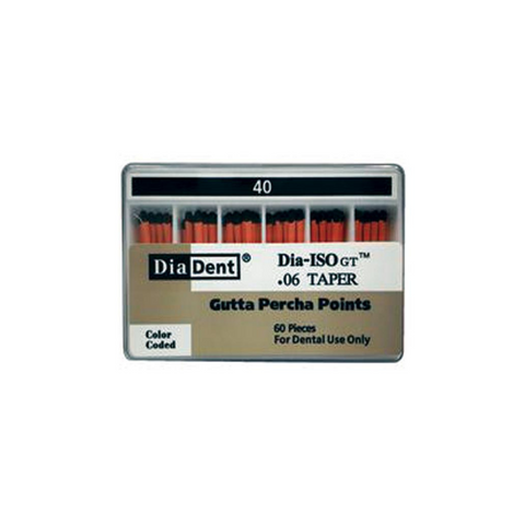 Dia-ISO GT Gutta Percha Points, Non-Marked, Spillproof Pack, 0.04 Taper, # 40, Black, 60/Pk, 114-608