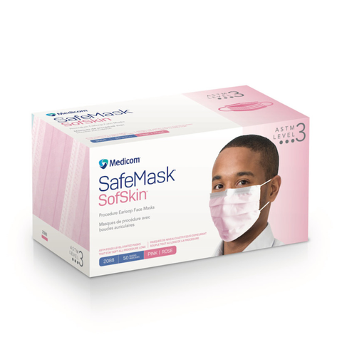 SafeMask SofSkin Level-3 Masks 50/Bx Pink, 2088