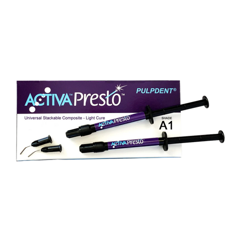 ACTIVA Presto Universal Stackable Composite, LC, Syringe Kit, Universal Viscosity, 1.2 ml, A1, 2/Pk, VPF1A1