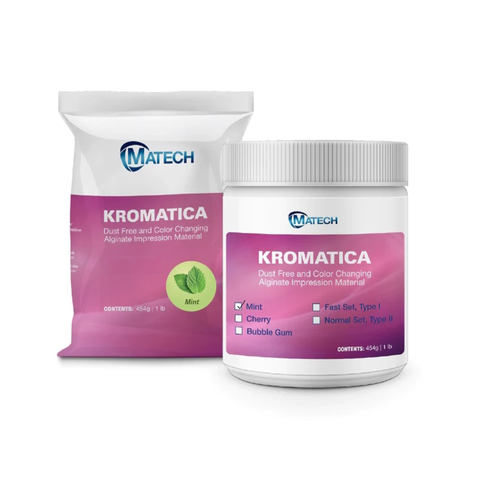 Kromatica Color-Changing Alginate Impression Material, Dust-Free, Fast Set, Container, 1 lb, Mint, 305-122