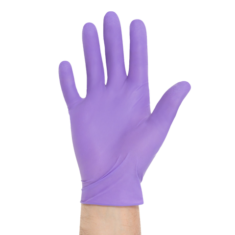 Primed Nitrile Gloves, Powder-Free, Accelerator-Free, Blueberry, 250/Box