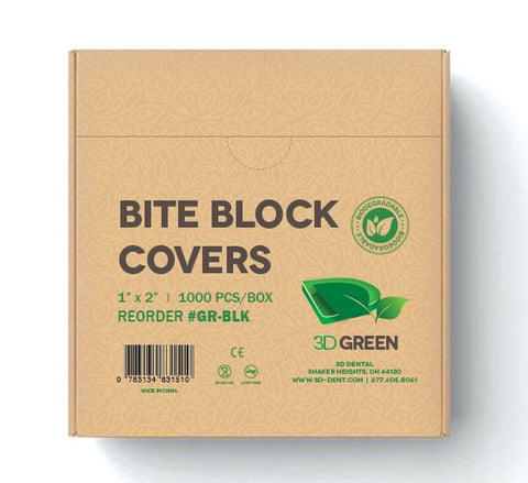 Biodegradable Bite Block Covers 1" x 2" 1000/Pk, GR-BLK, Infection Control, Protective Barriers-X-Ray Sensor Sleeves