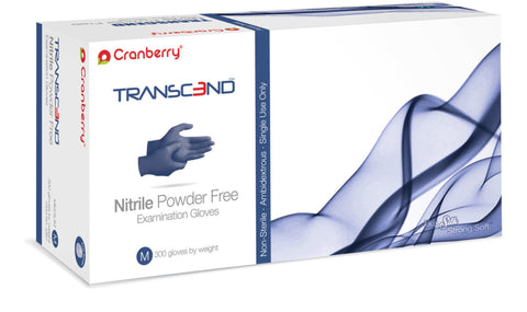 Transcend Nitrile Examination Gloves, Powder-Free, 300/Box