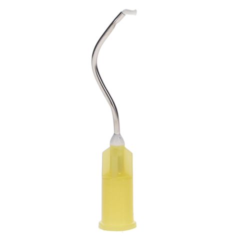 Hemostatic Infusor Pre-Bent Delivery Tip Needle, with Brush-Padded End, Yellow, 100/Pk, 125