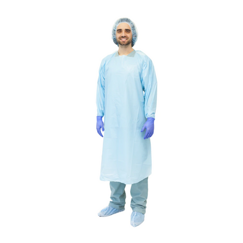 Overhead Isolation Gowns, Film Cover, Thumbloops, Universal, Blue, 20/Pk, PM4-88335