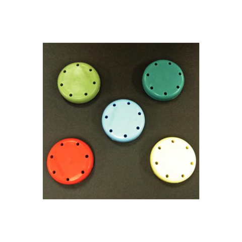 Magnetic Bur Block 7-Hole Small Round White, 400BS-1