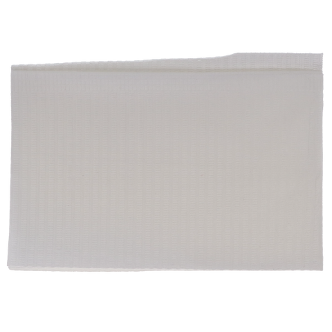 Disposable Bibs, 2-Ply and Poly-Back, 13" x 18", White, 500/Pk, BIB-1