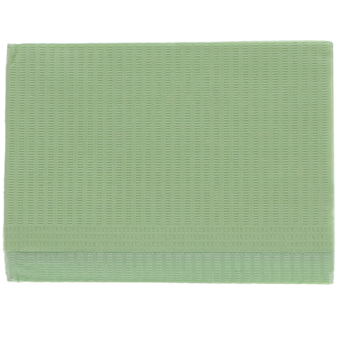 Disposable Bibs, 2-Ply and Poly-Back, 13" x 18", Green, 500/Pk, BIB-4