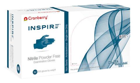 Inspire Nitrile Examination Gloves, Powder-Free, 300/Box